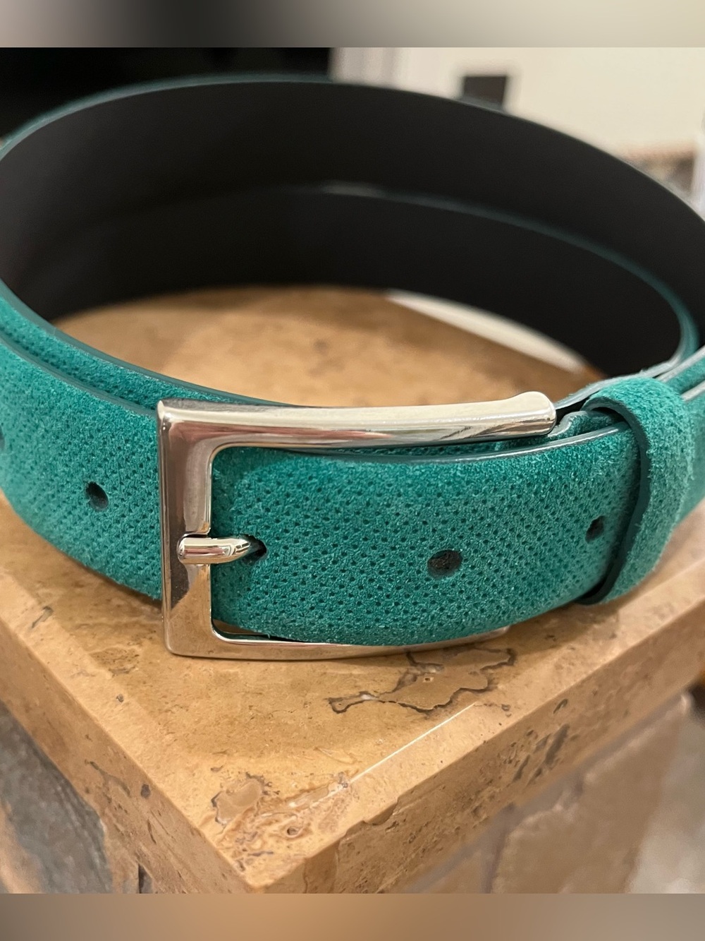 Brooks Brothers Green Suede Belt